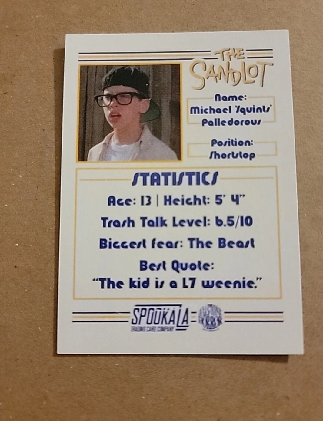 The Sandlot Michael Squints Palledorous Card Spookala Exclusive