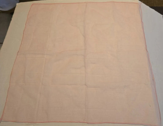 Vintage Ladies Sheer Scarf Pale Pink  25.5x26