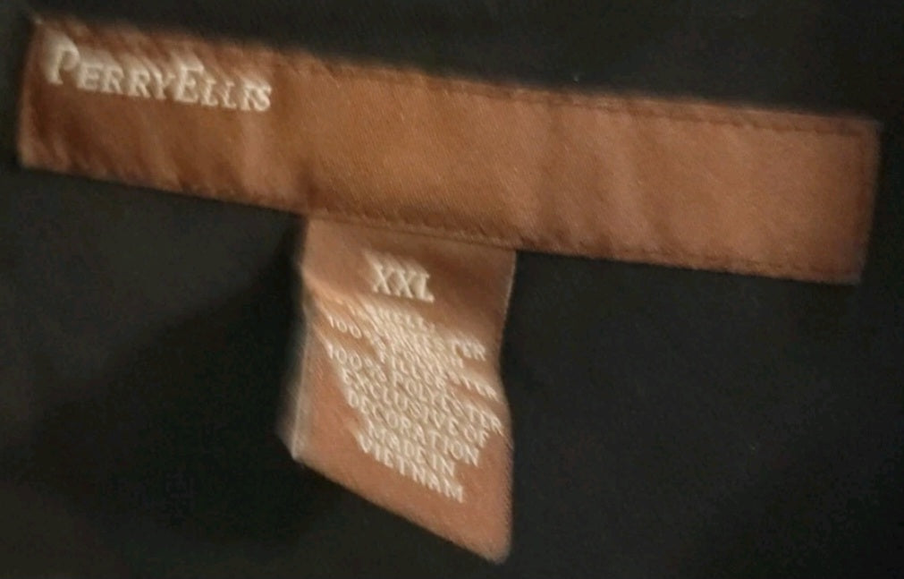 Perry Ellis Portfolio Mens  Jacket Full Zip Up Black Size XXL