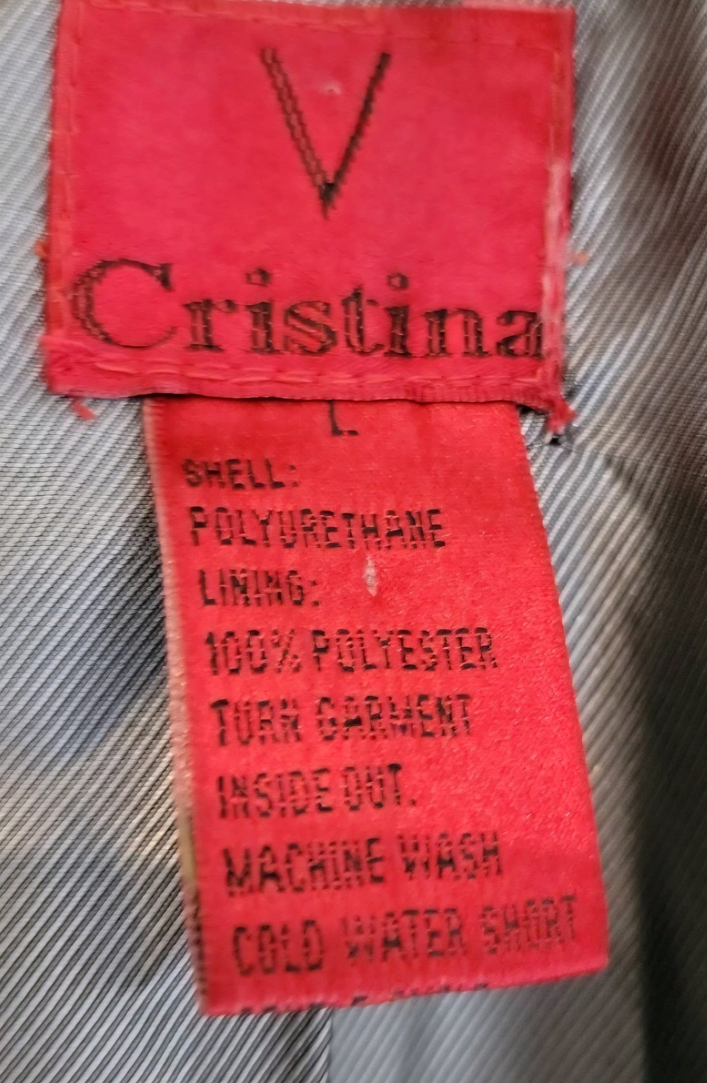 V Cristina Silver Studded Vegan Leather Moto Jacket Size Large