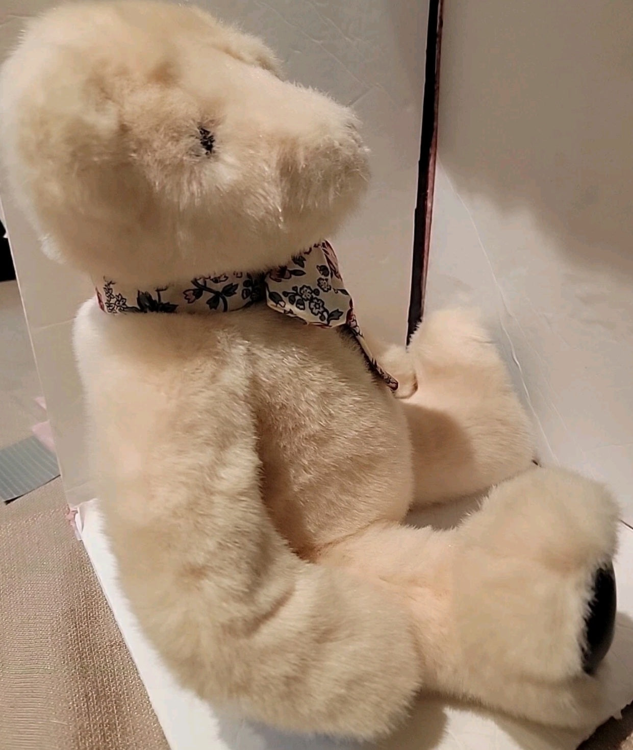 Vintage Victoria's Secret Gund Plush Teddy Bear Pink Floral Bow 1992