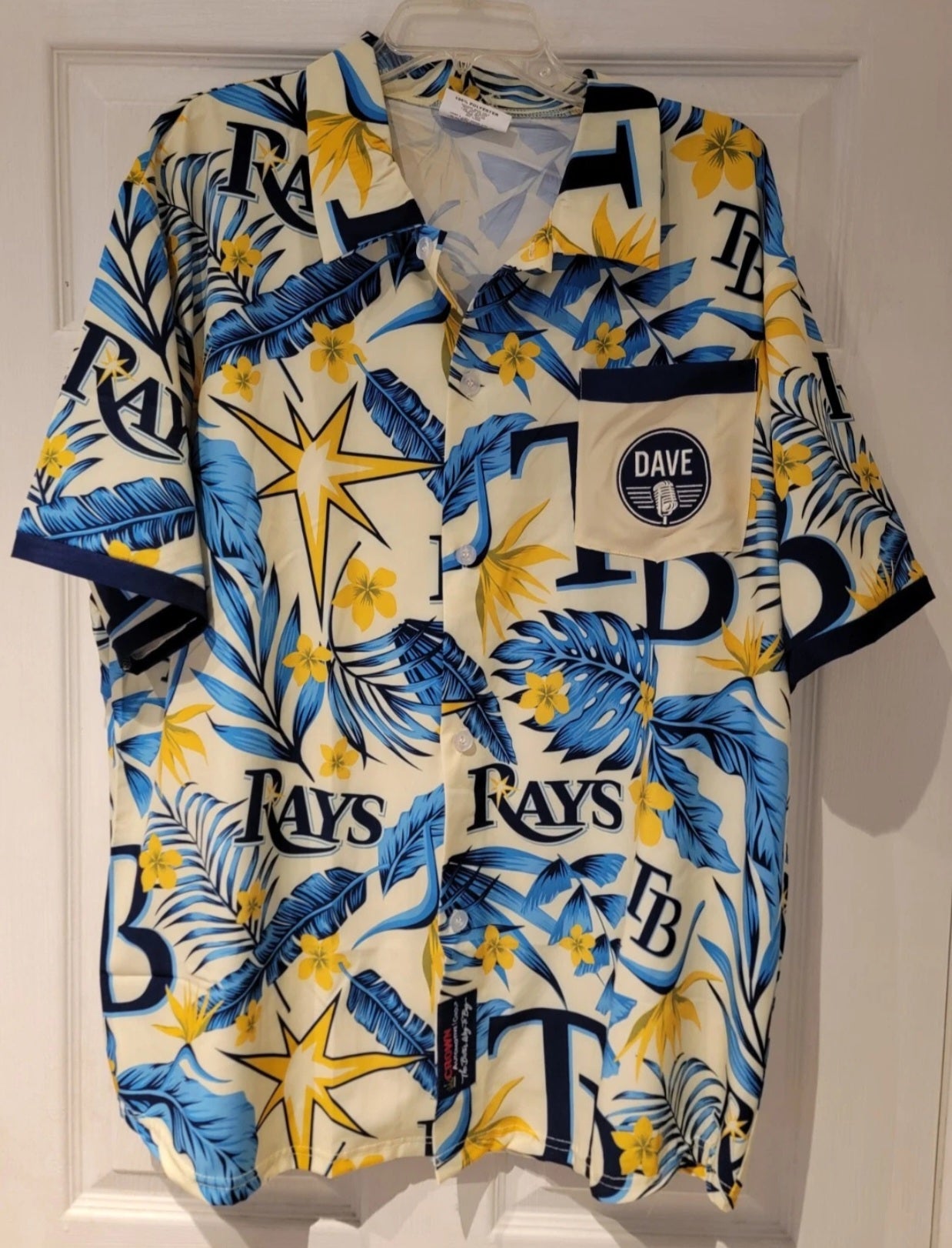 Tampa Bay Rays Hawaiian Unisex Dave Wills Microphone Button Down Shirt Size XL