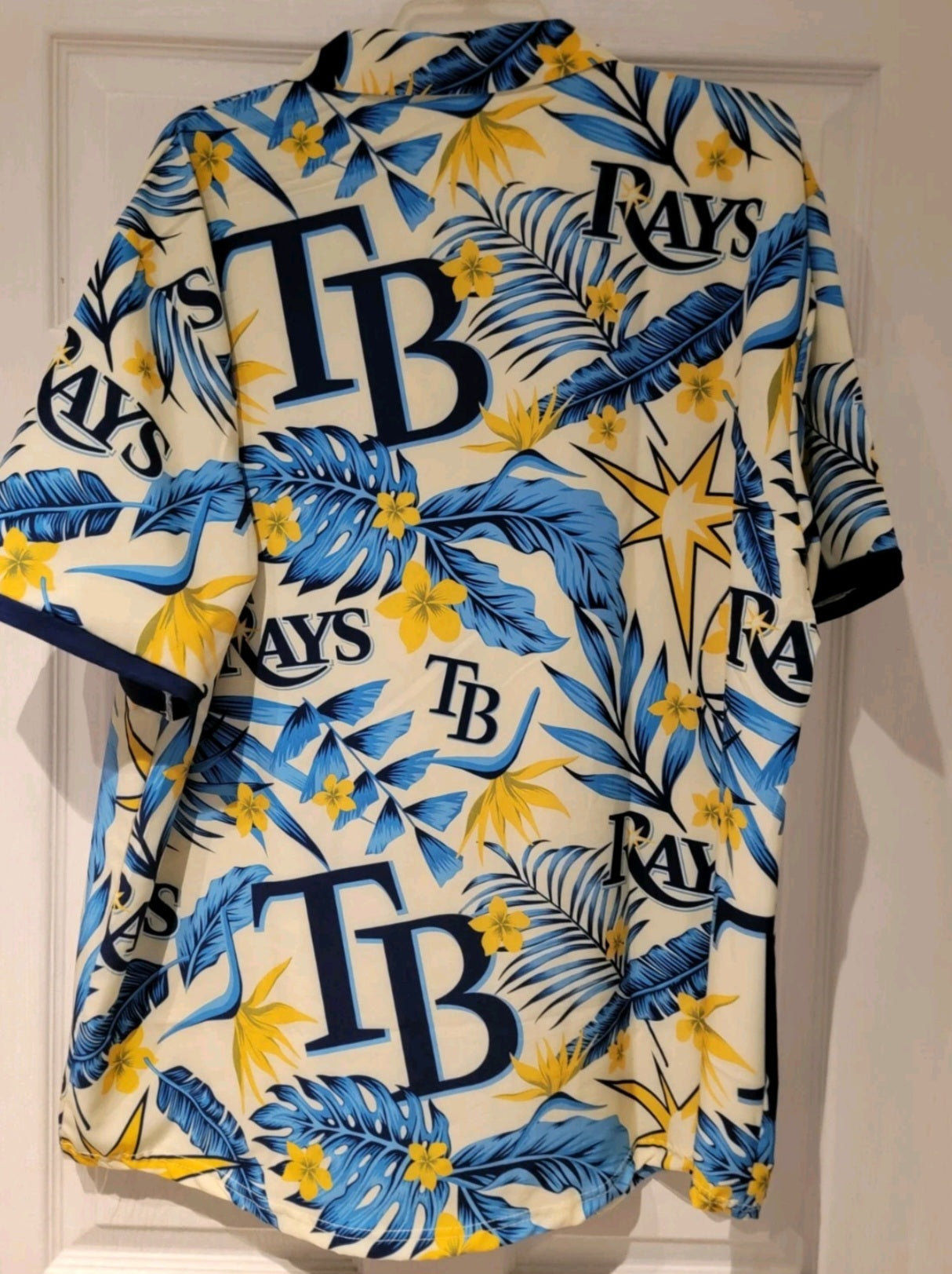 Tampa Bay Rays Hawaiian Unisex Dave Wills Microphone Button Down Shirt Size XL