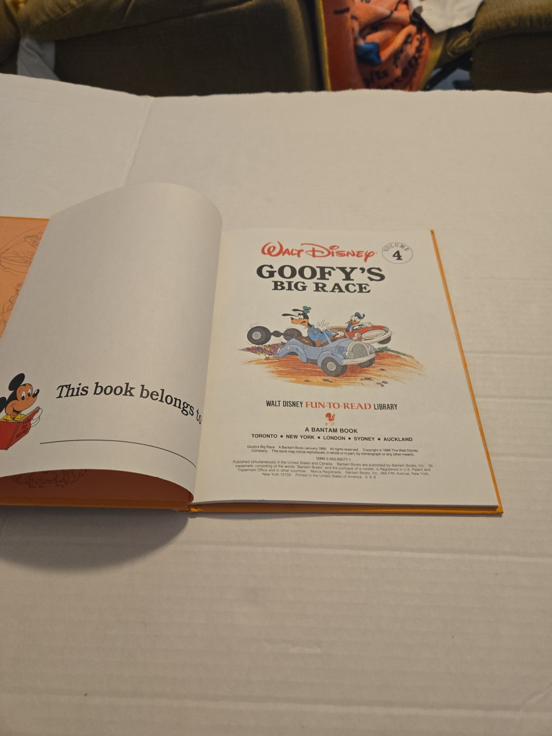 Goofy's Big Race Book 1986 Disney Fun-To-Read Library Volume 4