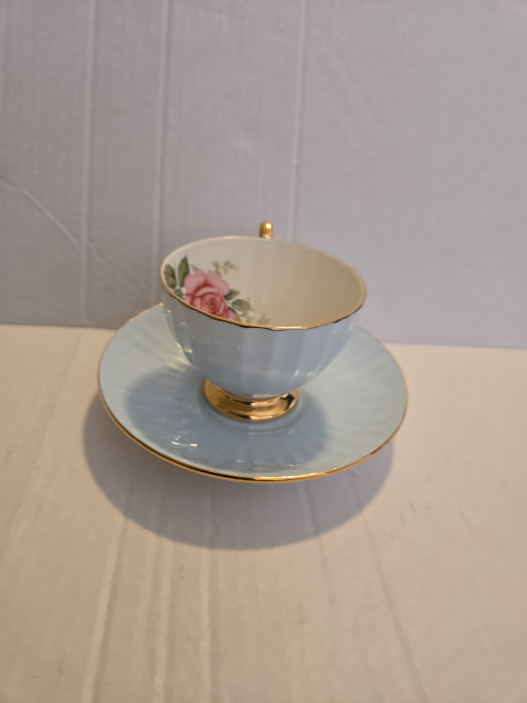 Trentham Staffordshire Fine Bone China Floral Tea Cup & Saucer