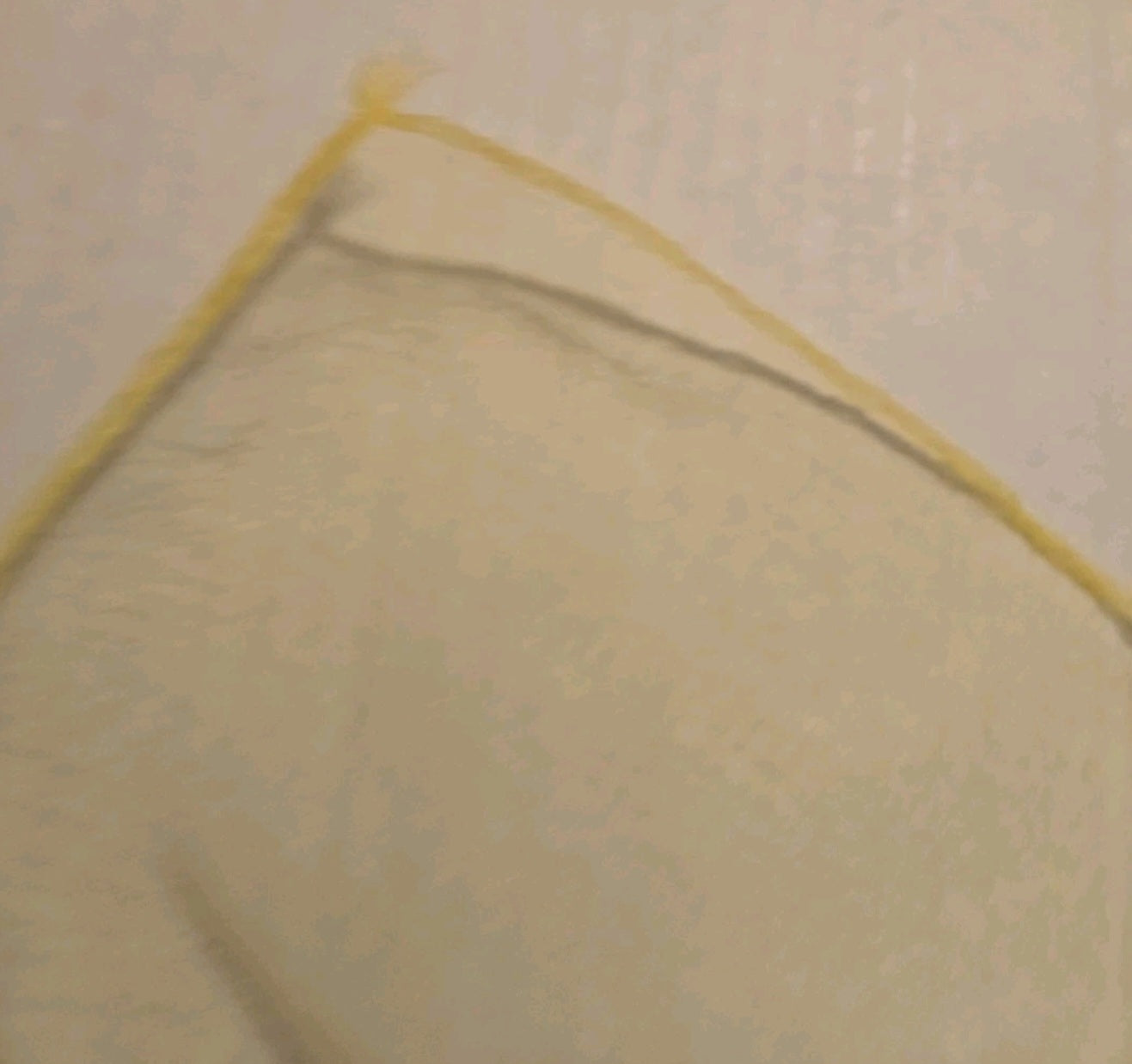 Vintage Ladies Sheer Scarf Pale Yellow 25.5x26