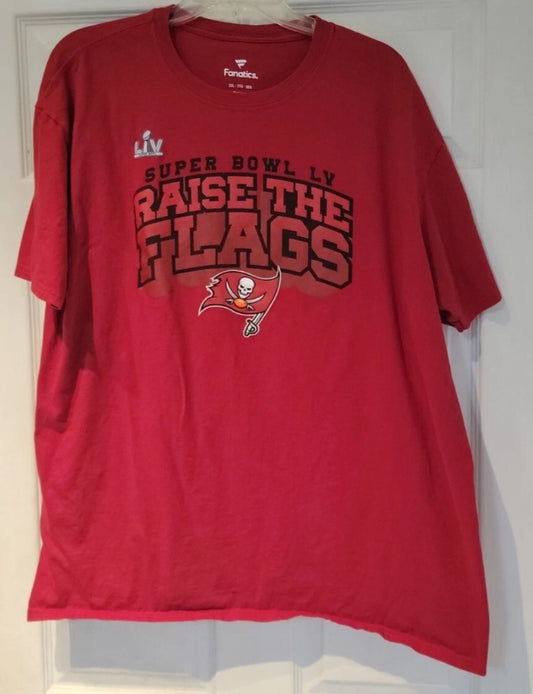 Tampa Bay Buccaneers NFL SB LV Champions Raise The Flags Shirt Mens Size 2XL