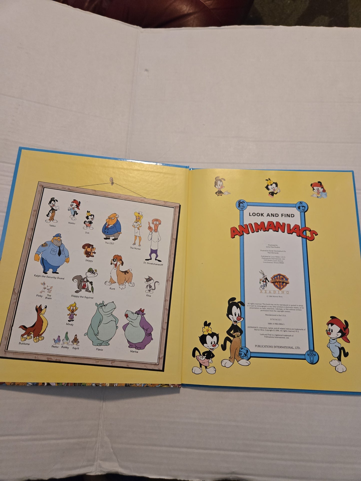 Vintage 1994 Look And Find Animaniacs Hardcover Book