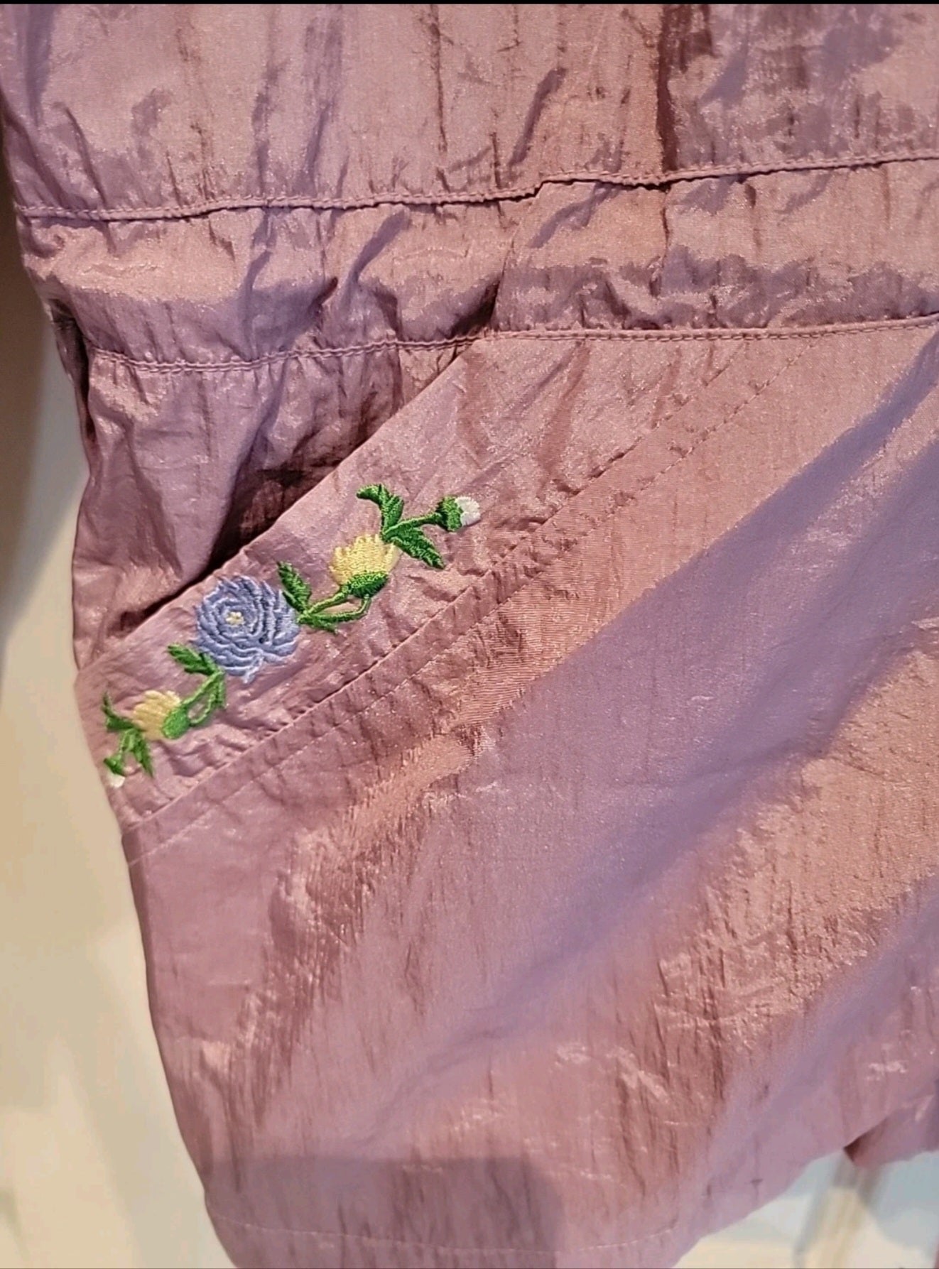 Windbreaker Floral Embroidery Lined Jacket Blair Size L Please Read Description