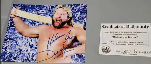 Hacksaw Jim Duggan Autographed 2x4 Photo with COA