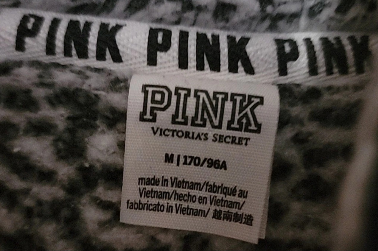 Pink by Victoria's Secret Gray Sherpa Jacket 1/4 Zip Women's Size Medium