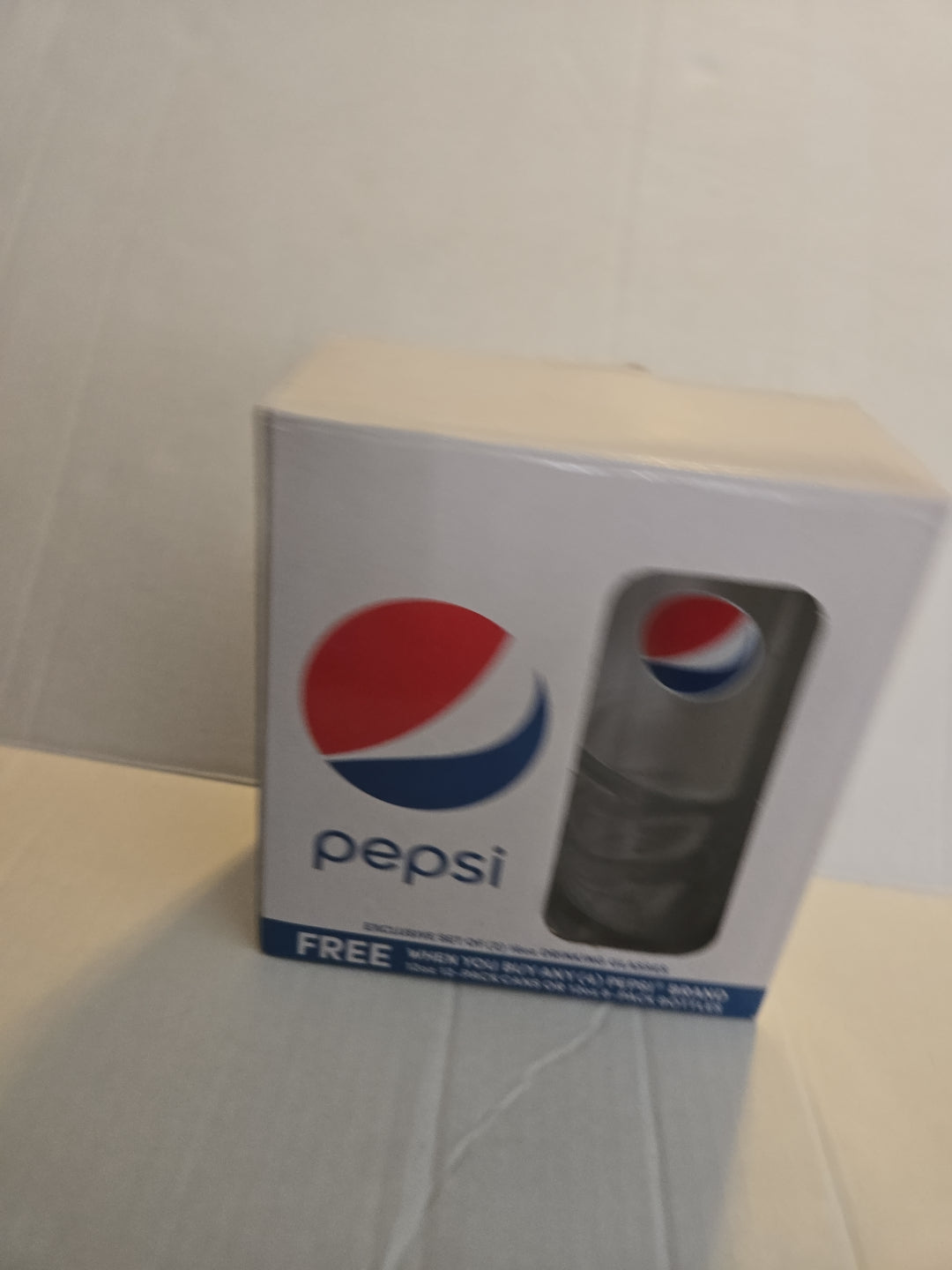 Vintage Pepsi Set of  2 Swirl Base 16 Oz Glasses