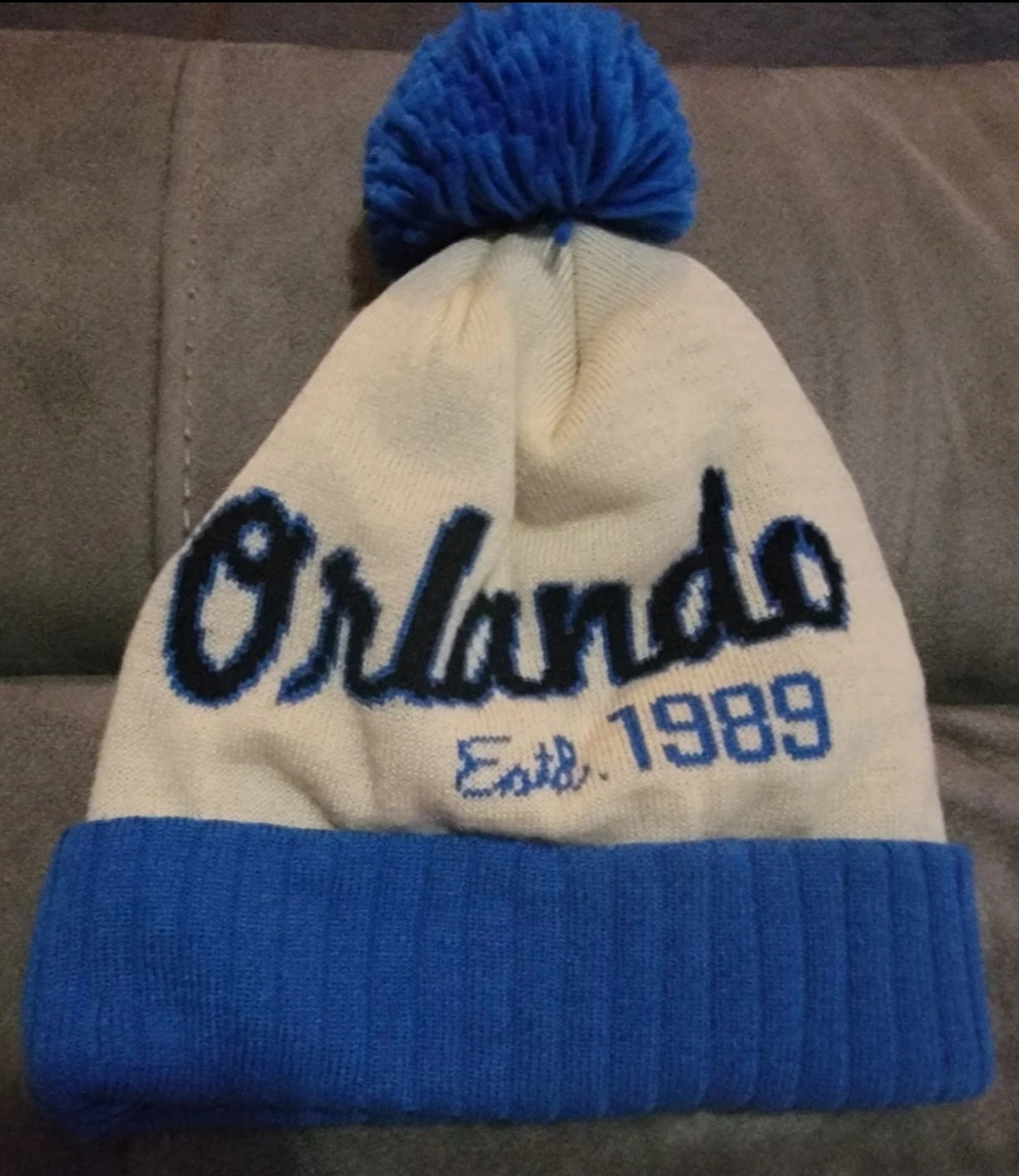 Orlando Magic Adidas Winter Snow Hat Beanie With Pom Old School Logo