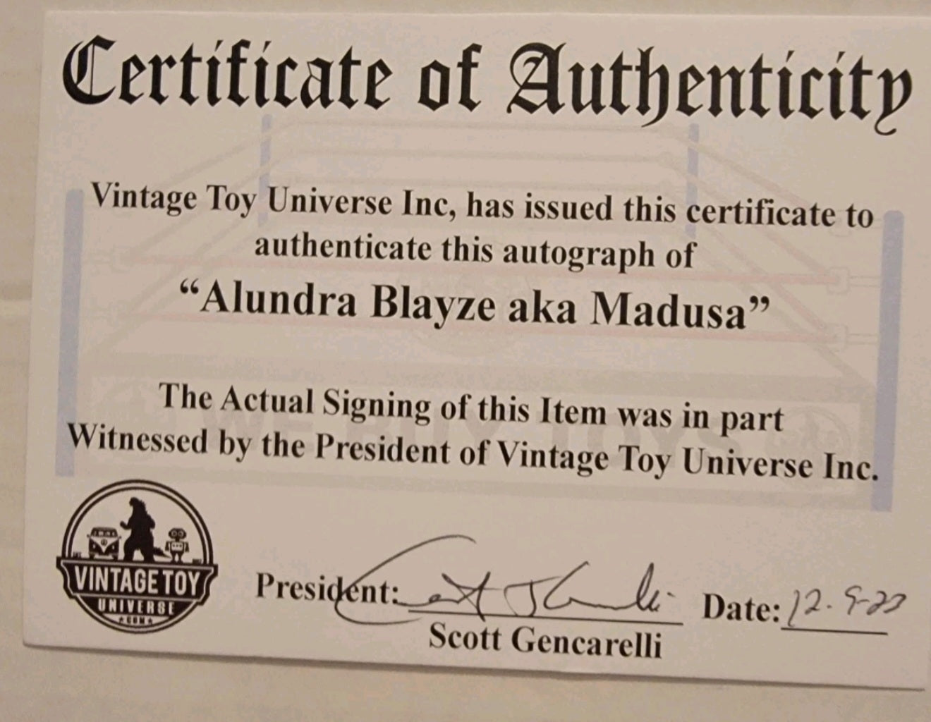 Alundra Blayze/Madusa Autographed Photo with COA