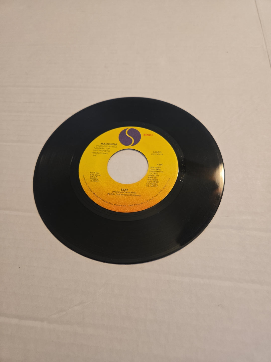 Madonna Like A Virgin 45 RPM Vinyl Record