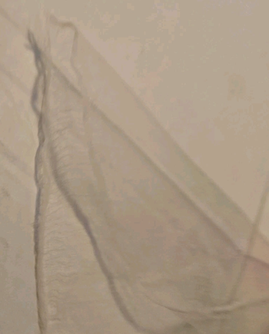 Vintage Ladies Sheer Scarf Pale Pink And Green Striped 25.5x26