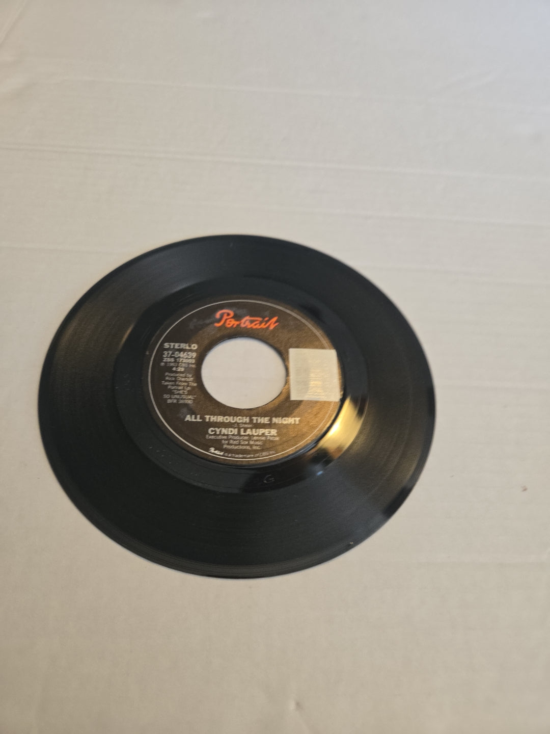 Cyndi Lauper All Through The Night 45 RPM Vinyl Record