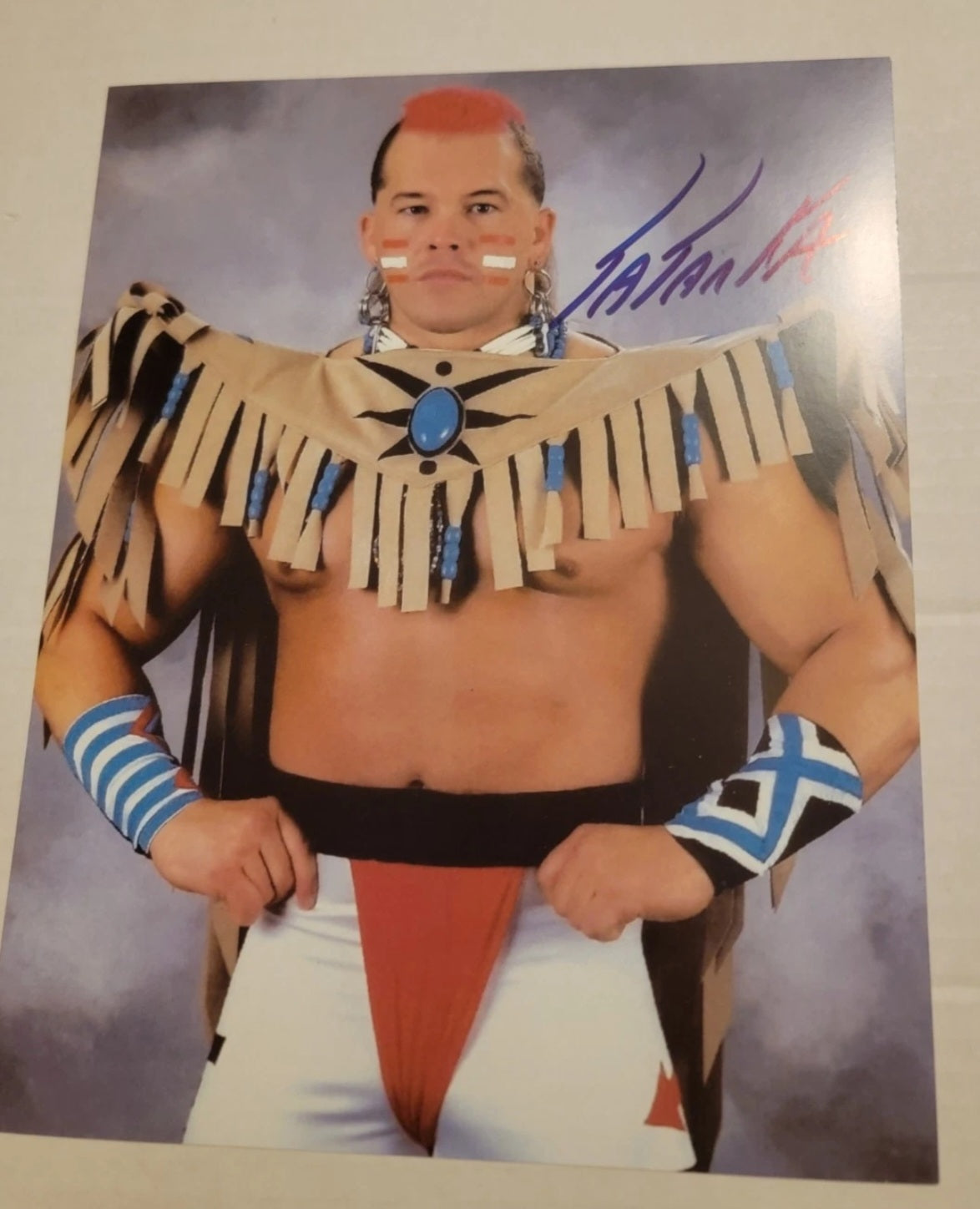 Tatanka Red Hair Autographed Photo With COA