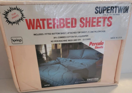Trevira Supertwin Percale Waterbed Sheets 48x84