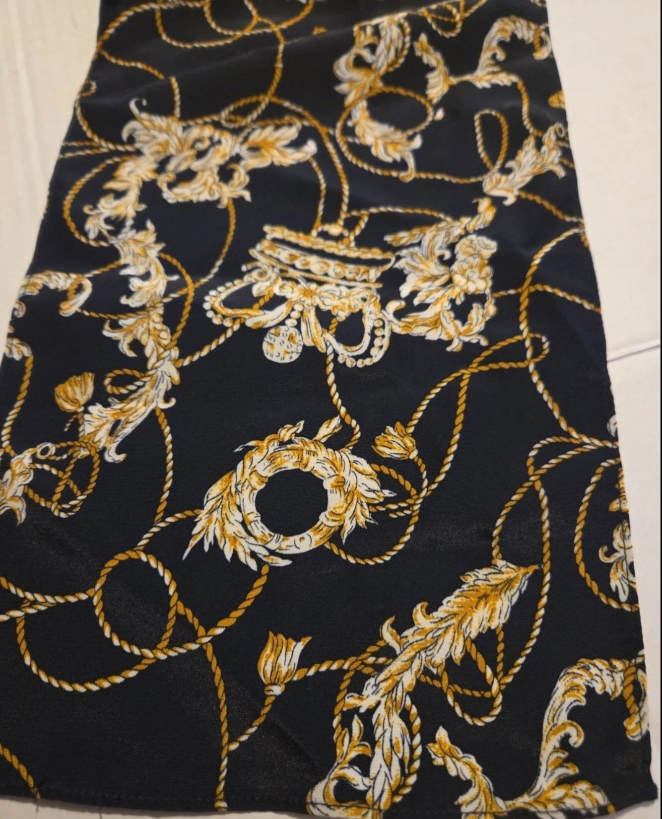 Vintage Leslie Fay Crown Scarf 50.5"x7.5"