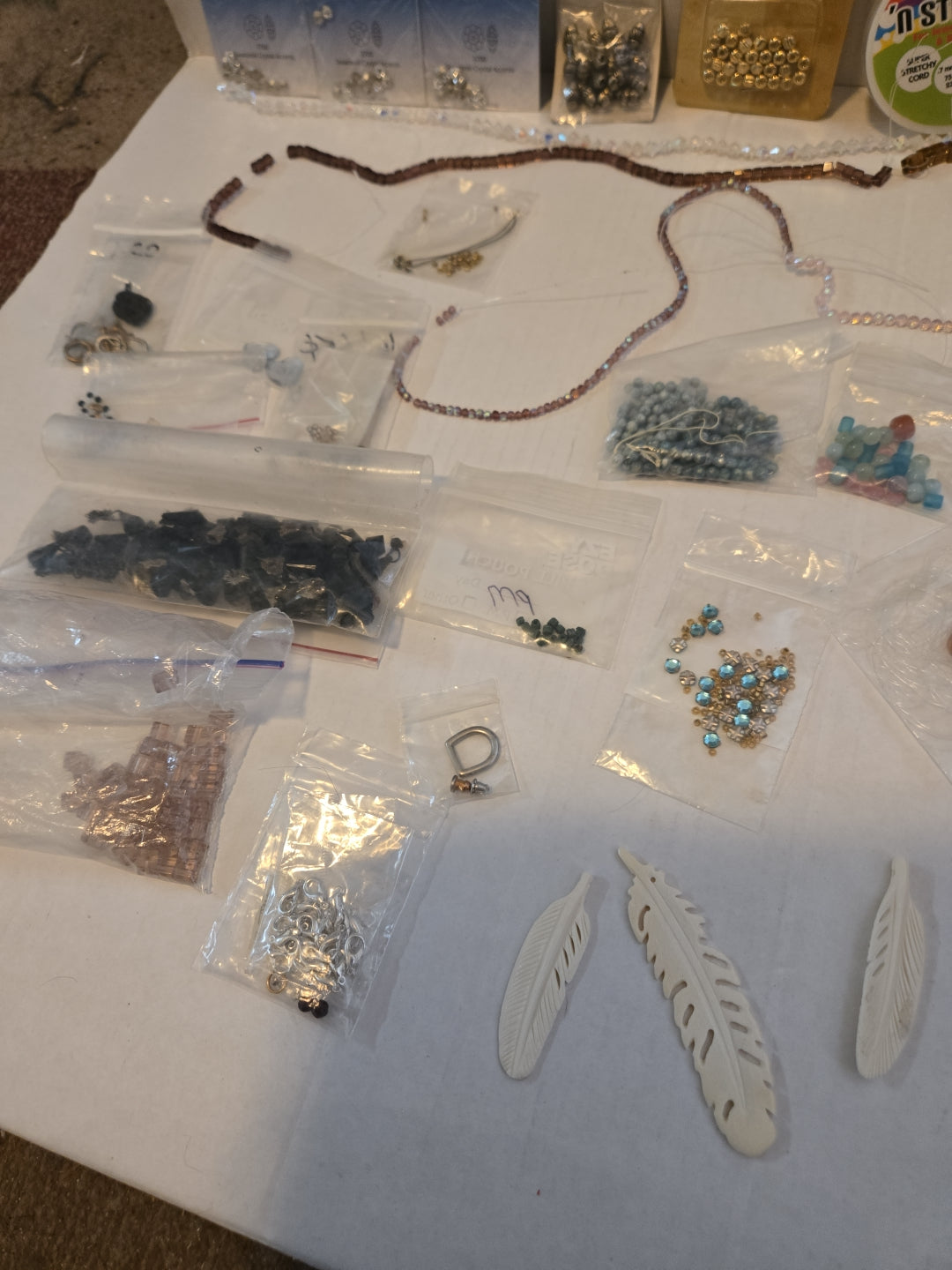 Lot Of Colorful Beads And Accessories For Jewelry Making