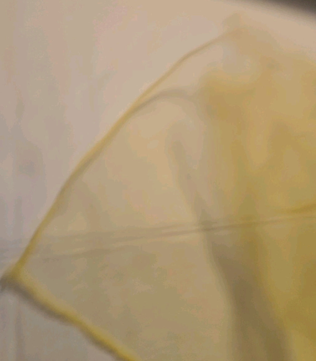 Vintage Ladies Sheer Scarf Pale Yellow 25.5x26