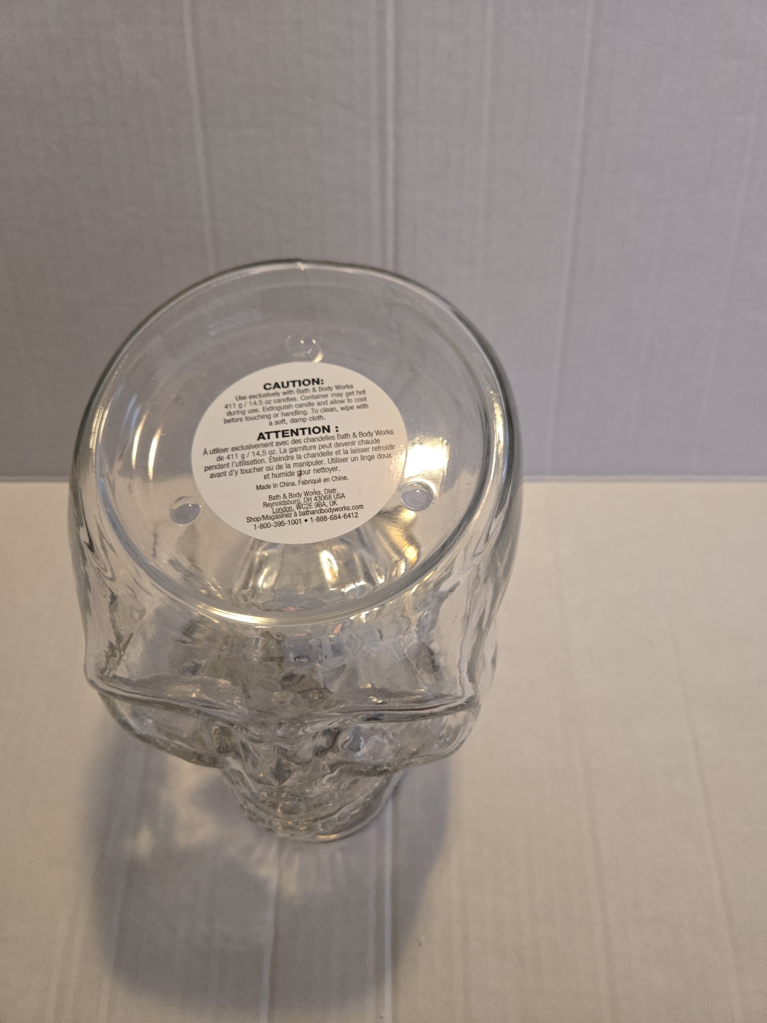 Bath & Body Works Halloween Crystal Skull Light Up 3 Wick Candle Holder