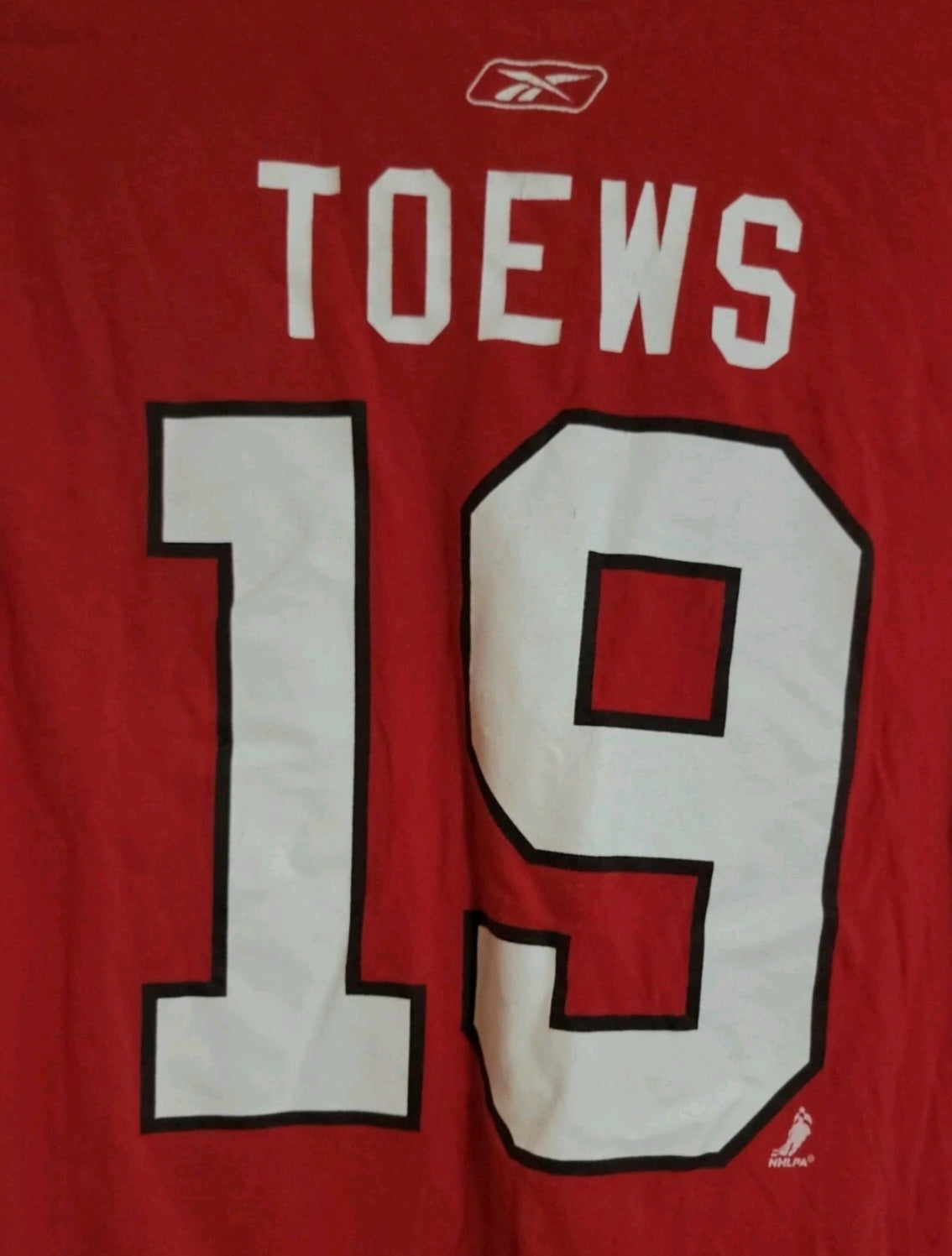 Reebok NHL Chicago Blackhawks Jonathan Toews Hockey Shirt Mens Size XL