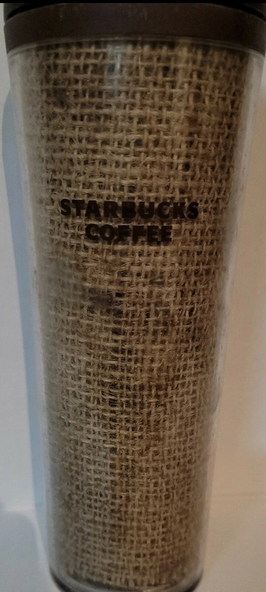 Starbucks Burlap Travel Tumbler