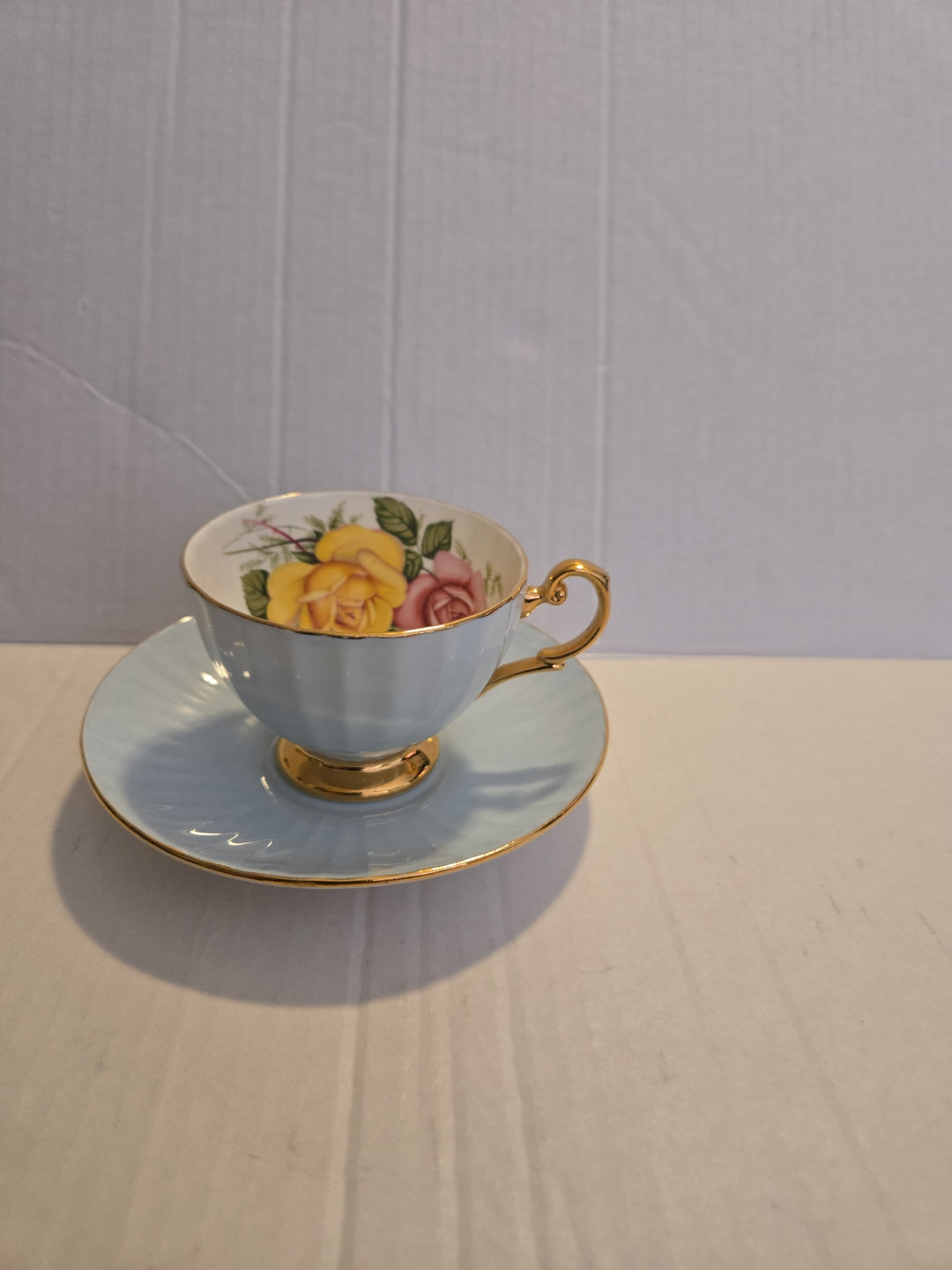 Trentham Staffordshire Fine Bone China Floral Tea Cup & Saucer