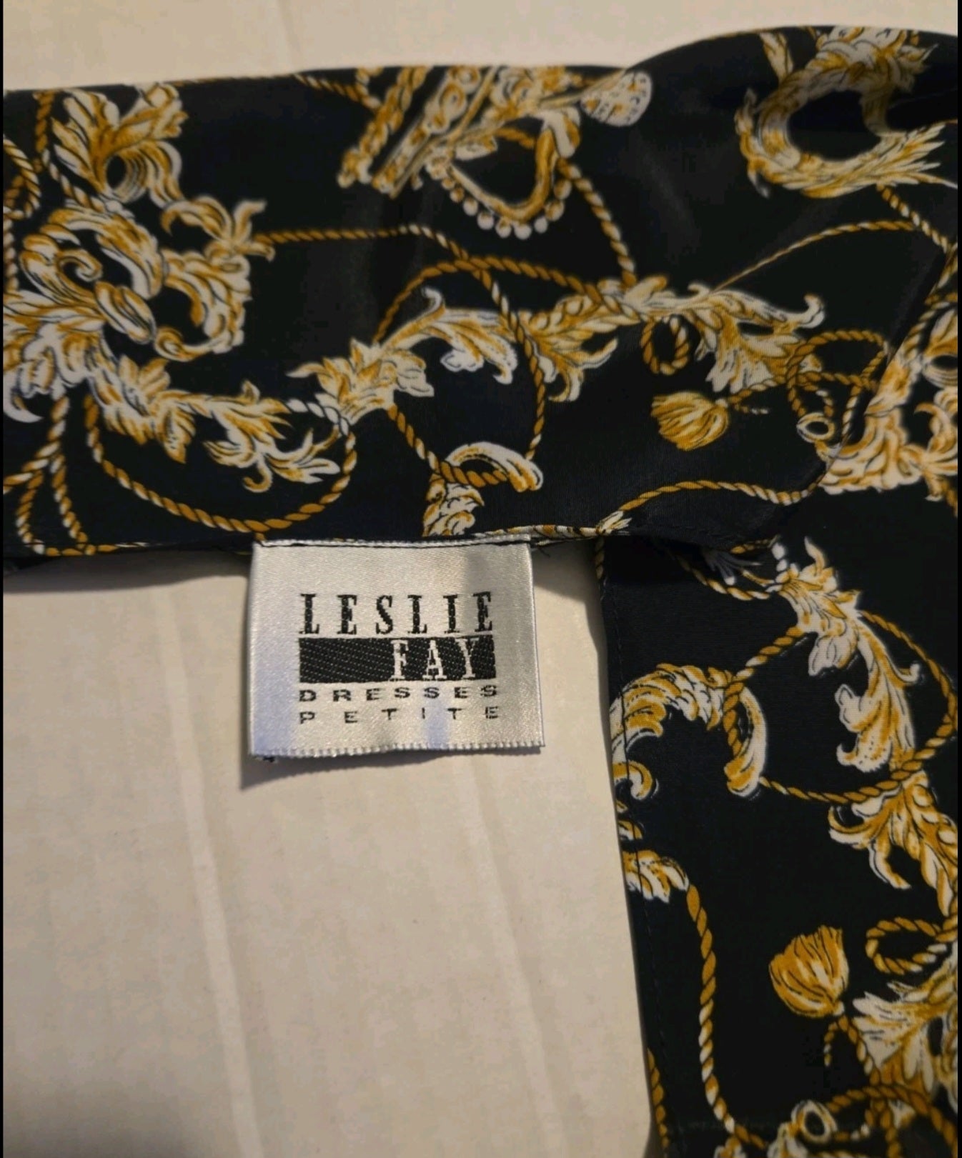 Vintage Leslie Fay Crown Scarf 50.5"x7.5"