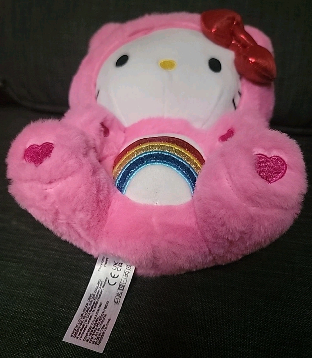 Care Bears Hello Kitty Dressed As Cheer Bear 10" Plush Sanrio