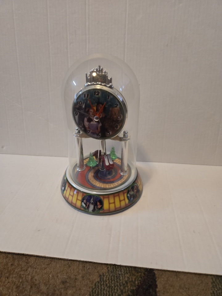 Wizard Of Oz Anniversary Clock With Dome-PARTIALLY WORKS PLEASE READ DESCRIPTION
