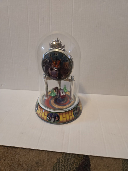 Wizard Of Oz Anniversary Clock With Dome-PARTIALLY WORKS PLEASE READ DESCRIPTION