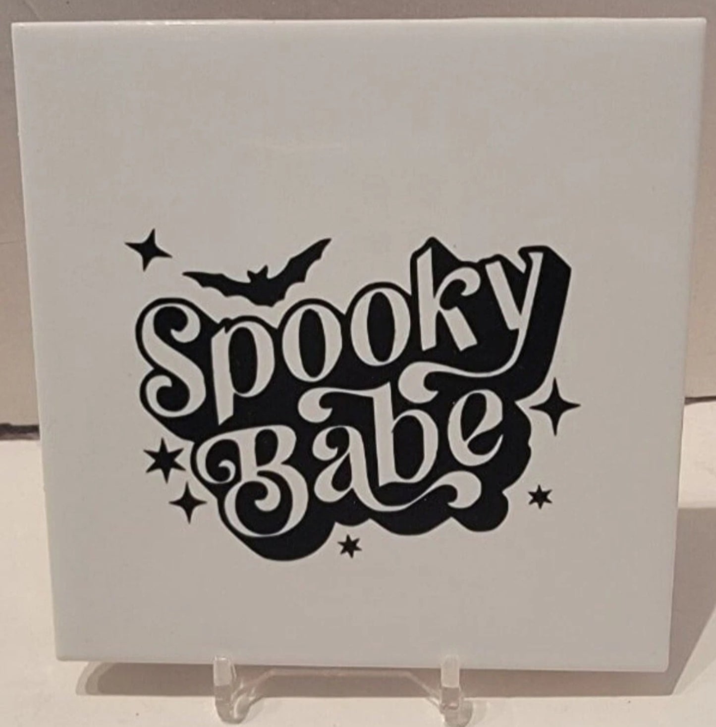 Spooky Babe Ceramic Tile Coaster