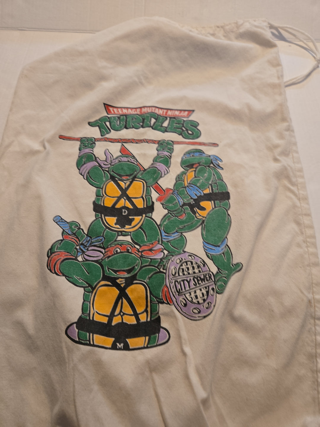 Vintage Teenage Mutant Ninja Turtles Laundry/Utility Drawstring Bag