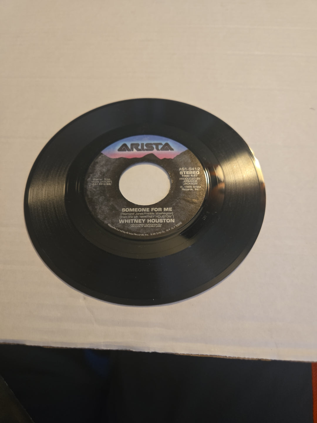 Whitney Houston Thinking About You 45 RPM Vinyl Record