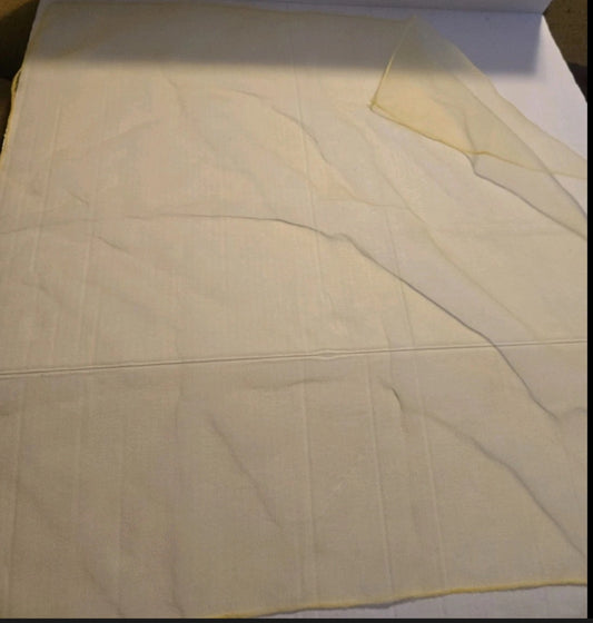 Vintage Ladies Sheer Scarf Pale Yellow 25.5x26