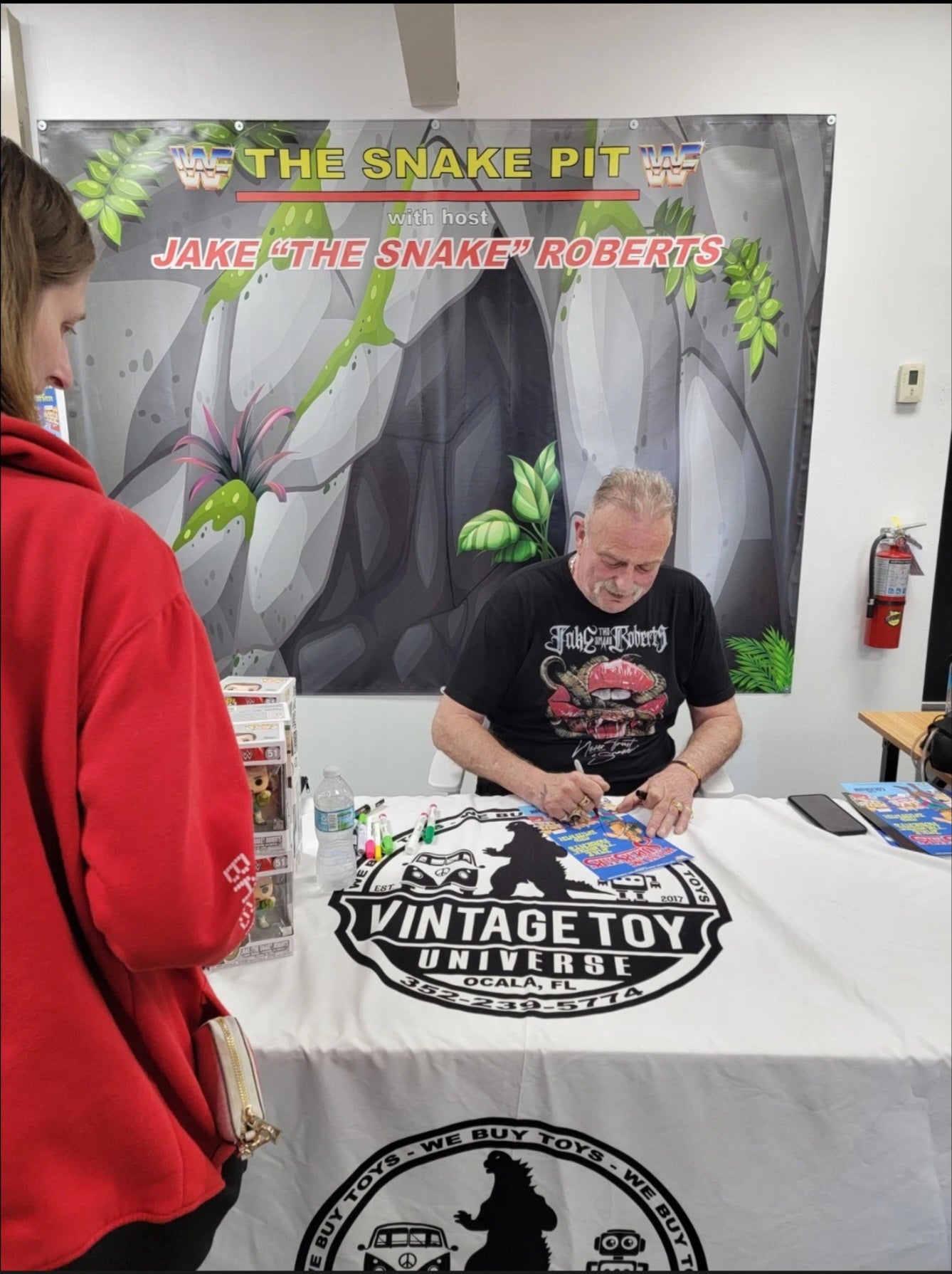 Jake The Snake Roberts Autographed Mini Poster Black Ink No COA